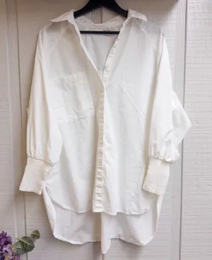 Women's White Button Up Shirt thumbnail 1