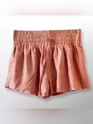 ANTHROPOLOGIE | Chloe Oliver Perforated Suede Shorts | Dark Peach | Size L thumbnail 7