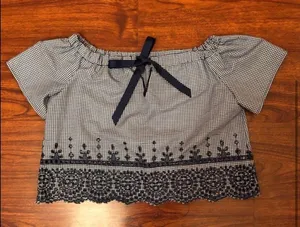 Plaid floral top Size L thumbnail 2