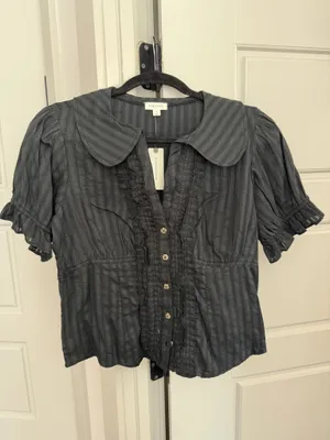 Pilcro Keira Waisted Tuxedo Blouse thumbnail 2