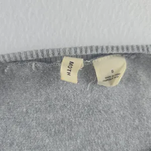 Anthropologie‎ Moth Womens Cardigan Sweater Gray 3/4 Sleeve Button Front Knit S thumbnail 3