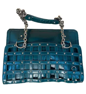 Vintage Y2k Baby Phat Teal Caged Design Chain Shoulder Bag thumbnail 1