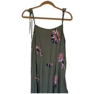 ✨A New Day Printed Olive Leaf Swing Sz Large Green Dress✨ thumbnail 6