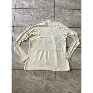Nike Dri-FIT Womens XXL Cream Mock Neck Long Sleeve Training Top Striped Panel thumbnail 6