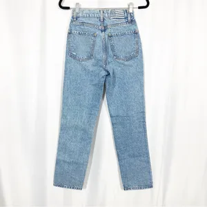 Revice Denim Frontrunner High Rise Distressed Straight Leg Jeans Grand Prix Light Wash thumbnail 5