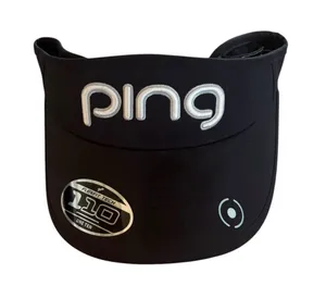 PING 110/One Ten Flexfit Tech Black Golf Visor Adjustable New OS Logo thumbnail 1