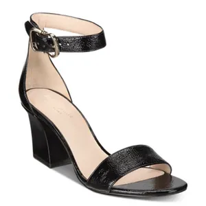 Kate Spade‎ Black Crinkle Patent Leather Sandal Susane Size 8.5 Heeled Formal thumbnail 1