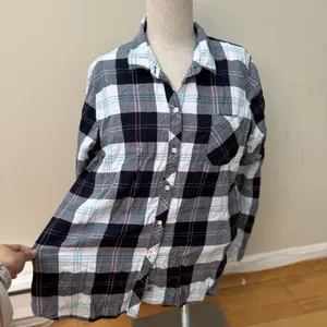 Barbour Womens Shoreline Shirt 10 EUC Oversized Windowpane Tartan Coastal Preppy thumbnail 10