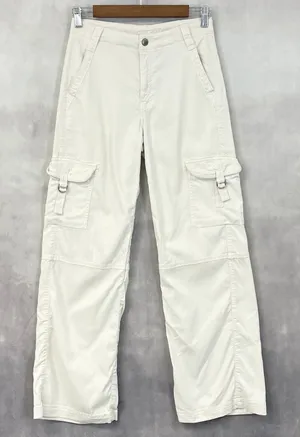 American Eagle Cargo Pants Women 000 Short Baggy Wide‎ Leg Minimal Indie Skater thumbnail 1