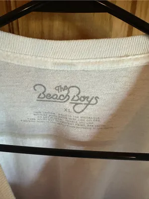 The Beach Boys White 100% cotton Long Sleeve Graphic Tee - Retro Palm Design thumbnail 3
