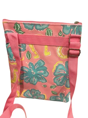 Simply Southern Crossbody Bag Pink Tropical Horseshoes Pockets Zippered thumbnail 5