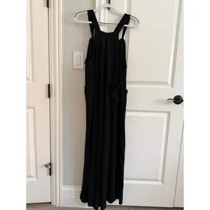 Natural Life NWT Black Tie Strap Linen Blend Wide Leg Jumpsuit Overalls Small thumbnail 8