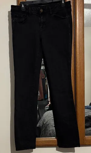 American Eagle Super Stretch Mid Rise Slim Straight Jeans Black Size 12 thumbnail 1