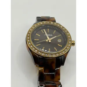 Fossil ES-2922 Women Tortoise Shell Brown Dial Watch Gold‎ Tone Stainless Steel thumbnail 2