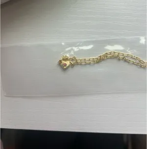gorjana birthstone heart necklace 18k gold in january garnet thumbnail 3