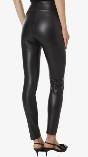 Express Black Faux Leather Low Rise Leggings thumbnail 2