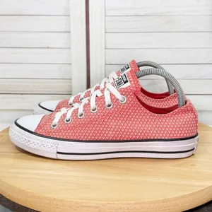 Converse Chuck Taylor All‎ Star Ox Textured Canvas Sneakers Coral Ultra Red 8 thumbnail 3
