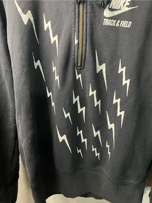 Nike Track & Field Night Bolts Black Lightning Half Zip Hooded Sweatshirt thumbnail 5