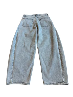 Oat New York Wide Leg Barrel Jeans Light Wash Denim Quiet Luxury Size 10/30 thumbnail 7