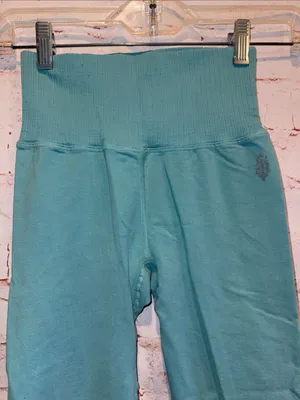 Free people movement Good Karma Teal High-Waist Active Leggings perforated Xs thumbnail 2