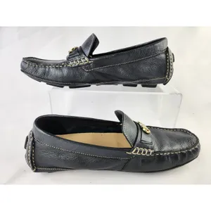 Cole Haan Women's Leather Driving Loafers Navy Gray Shoes Slip On 7.5 Size 8B thumbnail 2