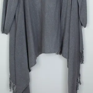 Melissa McCarthy Seven7 Gray Fringe‎ Cardigan Sweater Waterfall Duster Size 2X thumbnail 10