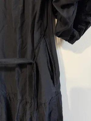 Roller Rabbit Tiered Cotton Silk Blend Dress Size Small Black Long Sleeve thumbnail 8