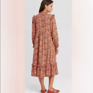 Universal Thread Dress Size XL Prairie Target Orange Floral Farmcore Country NWT thumbnail 5