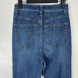 We The Free People Irreplaceable Flare Jeans Womens 28 Blue Button Fly‎ Raw Hem thumbnail 4