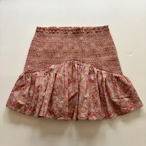 LoveShackFancy Pink Floral Ruffle Mini Skirt thumbnail 4