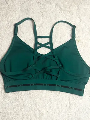 VS PINK Active Green & Black Ultimate Strappy Back Sports Bra Size Small thumbnail 14