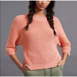 Anthropologie Maeve Mackenzie Coral Sweater Medium thumbnail 1
