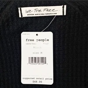 We The Free Free People Women's Santa Clara Thermal Top Size Black Size M‎ thumbnail 3