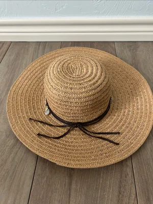 Walmart Summer Beach Boho Wide Brim Straw Sun Hat with Decorative Band thumbnail 2