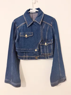 NWT Acler Valleybrook Jean Jacket Dark Indigo Blue Cropped Size US 2 * thumbnail 2