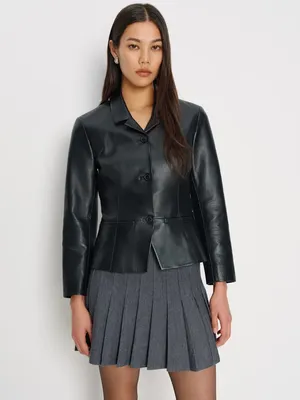 Reformation Mina Regenerative Merino Wool Pleated Mini Skirt thumbnail 4