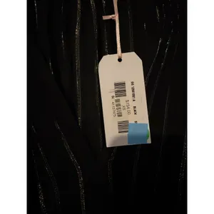 Traffic People Black Gold Metallic Stripe Midi Dress‎ Long Sleeve XS NWT $154 thumbnail 3