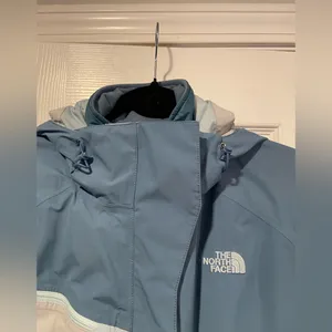 The North Face Size XL HyVent Waterproof Ski Jacket Blue Gray Colorblock Hooded thumbnail 4