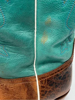 J.B. Dillon Womens 7.5B Turquoise Brown Leather Western Cowboy Boots USA thumbnail 5