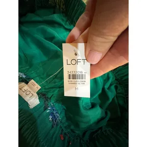 LOFT green floral maxi skirt with‎ a tiered silhouette Green Size Medium thumbnail 7