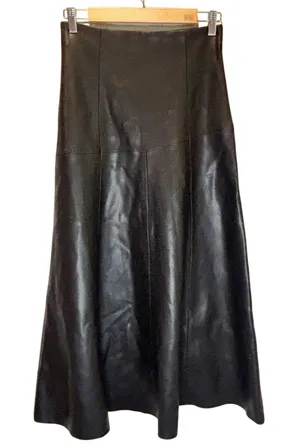 Pixie Market Black Faux Leather Maxi Skirt - size Small thumbnail 1