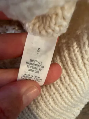 aerie Cream Textured Knit Crewneck Sweater Size Small - C1-347 thumbnail 5