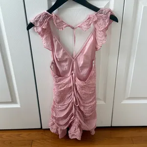 For Love & Lemons Chantel Mini Dress in Pink thumbnail 3