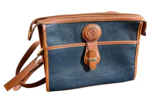 Oggi Domani Crossbody Bag Women Medium Black Brown Leather Pebbled Vintage Purse thumbnail 1