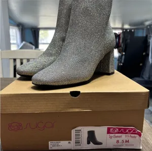 Sugar Sparkly Heels Silver Size 8.5 thumbnail 1