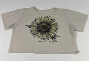 Altar'd State Kindness Sunflower Shirt Womens Medium Graphic Crop‎ Top Made USA thumbnail 1