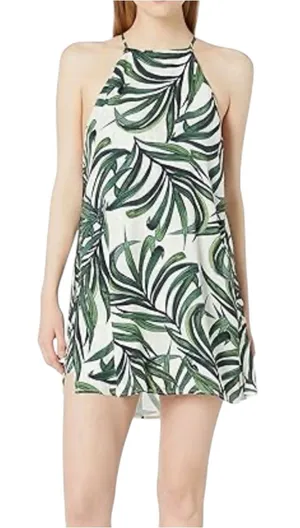 Show Me Your Mumu Byron Green Leaf Halter Mini Dress XS in Peruvian Palm Breeze thumbnail 1