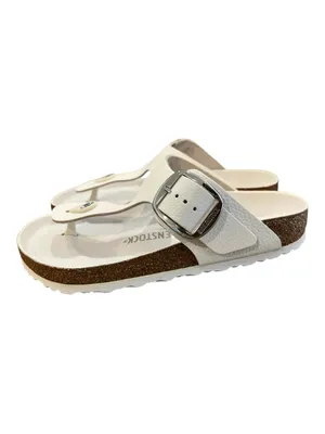 Birkenstock Gizeh Big Buckle White Leather Sandals Women’s 8 EU 39 Regular NIB thumbnail 10