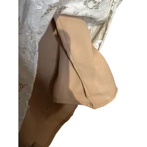 Wayf Women‎ Blouse Sheer Lace Floral V-Neck 3/4 Sleeve Nude Lining Ivory Medium thumbnail 6