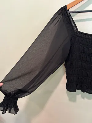 Express sheer puff sleeve top  thumbnail 2